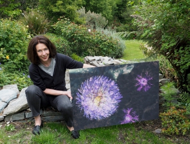 Ulrike Crespo in her garden